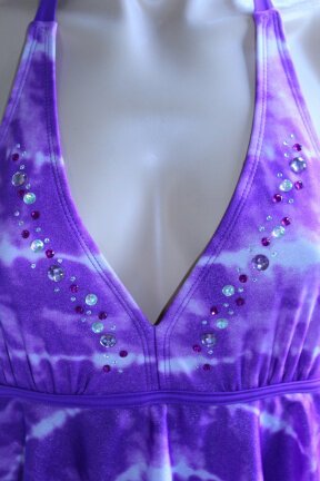 Badpak (vintage) met laagjes en strass steentjes - Afbeelding 2