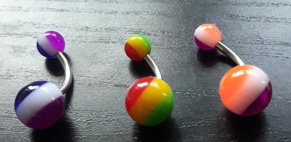 Diverse layered balls navelpiercings (banana bells) - 1