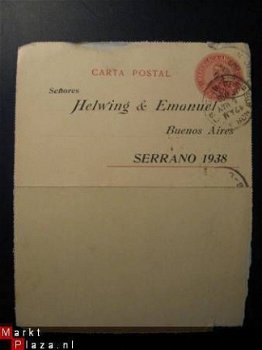 Antieke Carta Postal....1909...Dubbele kaart Buenos Aires - 1