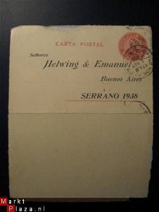 Antieke Carta Postal....1909...Dubbele kaart Buenos Aires