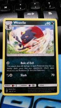 Weavile 86/147 Rare sm burning shadows - 1