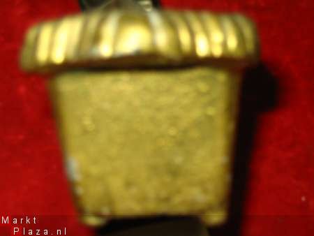 Oude ijzeren miniatuur kolenbak ca 1900. 12 x 4,5 x 4 cm. - 3