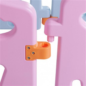 Playpen - grondbox - kunststof roze wit blauw 8 panelen - 7