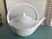 Villeroy Boch Arco Weiss White Bone China Mettlach theepot en 2 dekschalen - 1 - Thumbnail