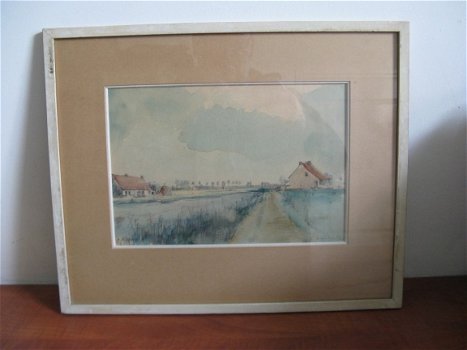 2 mooie aquarel landschappen t' Seppeke gemerkt P.Claes...datum 7/1943... - 1