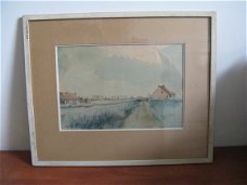 2 mooie aquarel landschappen t' Seppeke  gemerkt P.Claes...datum 7/1943...
