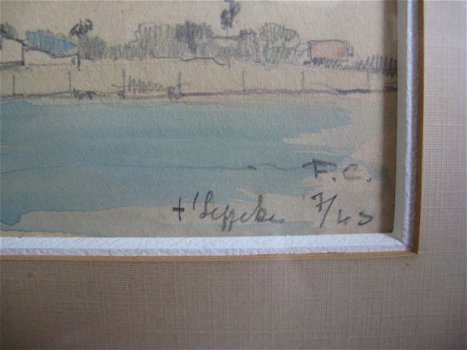 2 mooie aquarel landschappen t' Seppeke gemerkt P.Claes...datum 7/1943... - 8