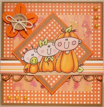 HERFSTkaart 06: Bumpkin trio (pumpkin baby's) - 1