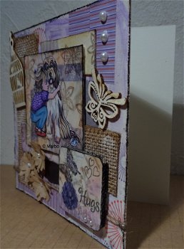 Hondenkaart 08: Mixed media kaart Hugs - 2