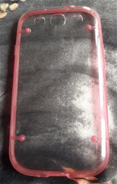 Doorzichtige cover met roze randje voor de Samsung Galaxy S3