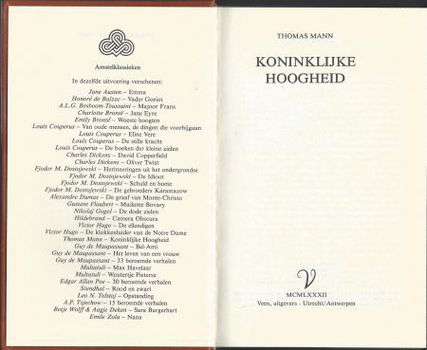 THOMAS MANN **KONINKLIJKE HOOGHEID**VEEN AMSTELKLASSIEKER** - 2