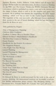 EDWARD DE BONO**LATERAL THINKING**A TEXTBOOK OF CREATIVITY** - 3