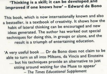 EDWARD DE BONO**LATERAL THINKING**A TEXTBOOK OF CREATIVITY** - 6