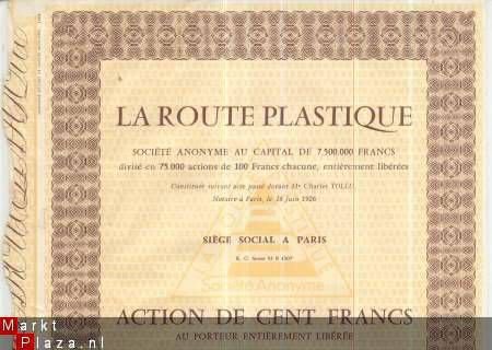 LA ROUTE PLASTIQUE**LE 16 JUIN 1926**Me Charles TOLLU PARIS - 2
