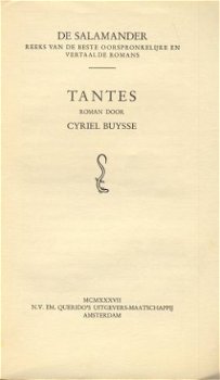 CYRIEL BUYSSE**TANTES**1937**N.V. EM. QUERIDO'S UITG.IJ.** - 2