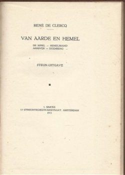 RENE DE CLERCQ **VAN AARDE EN HEMEL** 1.DE APPEL. 2.HEMELBRA - 2