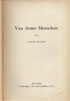 CYRIEL BUYSSE**ARME MENSCHEN**GROENE SOFTC. DE LAGE LANDEN** - 2