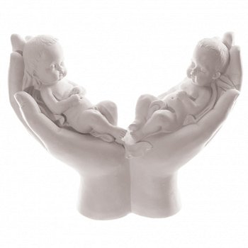 Baby beeld handen met baby erin hoogte beeld 18 cm - 2