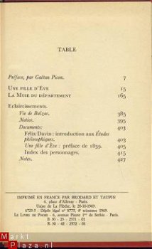 BALZAC**1.UNE FILLE D'EVE.2.LA MUSE DU DEPAR**RELIURE TOILE - 3