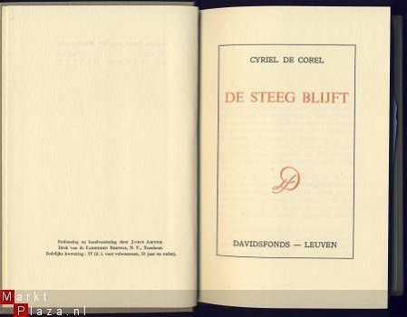 CYRIEL de GOREL**DE STEEG BLIJFT**HARDCOVER DAVIDSFONDS - 4