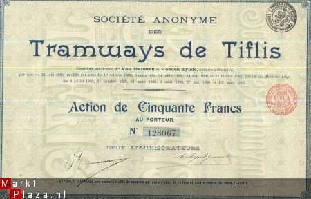 TRAMWAYS DE TIFLIS**1885**Me VAN HALTEREN et VANDEN EYNDEBRU - 1