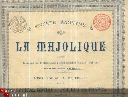 LA MAJOLIQUE *1896***Me BEECKMAN,CUREGHEM-ANDERLE - 2