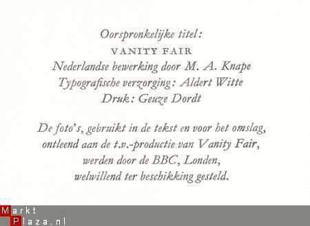 W. M. THACKERAY**KERMIS DER IJDELHEID**VANITY FAIR**HAAGSCHE - 3