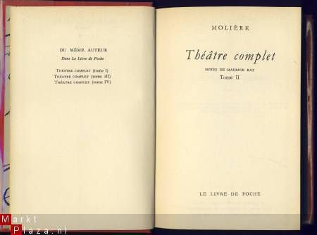 MOLIERE**THEATRE COMPLET: TOME I + TOME II**LIVRE DE POCHE - 6