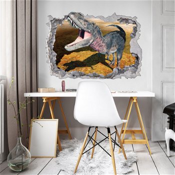 Dinosaurus fotobehang T-Rex bos 3D-effect *Muurdeco4kids - 3