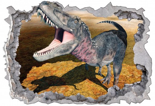 Dinosaurus fotobehang T-Rex 3D-effect *Muurdeco4kids - 0