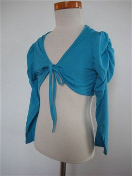 boetiek bolero kleur turquoise in mt 158/164 - 1