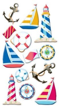 SALE! NIEUW Sticko Dimensional Puffy Stickers Nautical Life