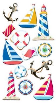 SALE! NIEUW Sticko Dimensional Puffy Stickers Nautical Life. - 1