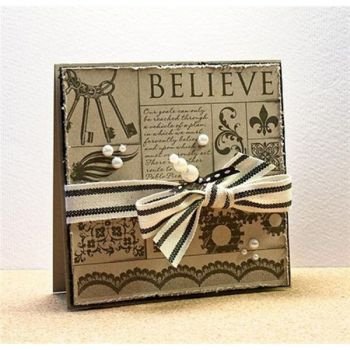 SALE NIEUW GROTE cling stempel Key Statement Believe Collage van Crafters Companion. - 3