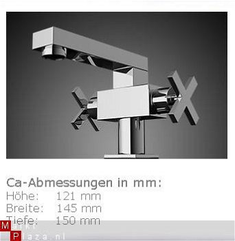 Wastafelkraan, exclusief model met 2-knops-bediening. - 1