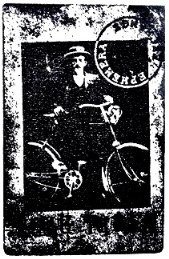 SALE NIEUW cling stempel Vintage Man With Bicycle Old Days van Stampinback - 1
