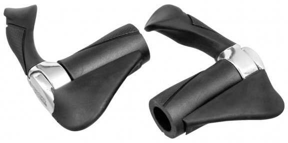 Handvat set met bar-end instelbaar Kraton/Alluminium 2 x 87mm zwart/Chroom - 1