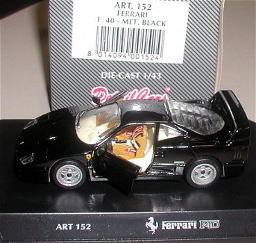 1:43 Detailcars Ferrari F40 zwart 1988 (later Hotwheels) - 2