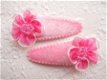 Prachtige organza bloem met kraaltjes ~ 2,5 cm ~ Bruin - 4 - Thumbnail