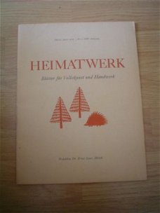 Heimatwerk, Blätter für Volkskunst und Handwerk 1960 nr 1