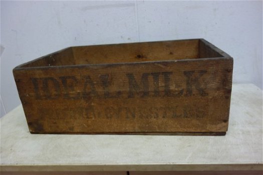 ANTIEK Houten kist IDEAL MILK NESTLE - 2