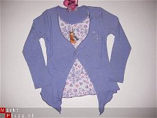 lila tuniek met paarden op het shirt mt 122/128 nr:1031