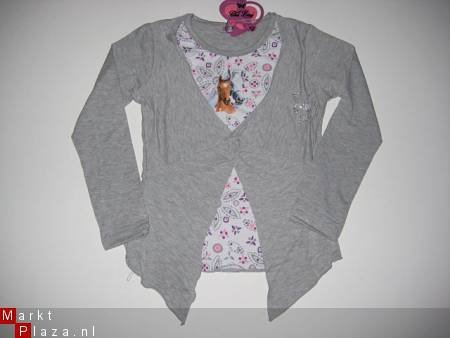 lila tuniek met paarden op het shirt mt 122/128 nr:1031 - 2