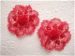 Lieve kanten rozet ~ 4 cm ~ donker Rood - 1 - Thumbnail