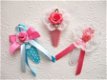 Lieve kanten rozet ~ 4 cm ~ Licht roze - 3 - Thumbnail