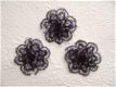 Lieve kanten rozet ~ 3 cm ~ Zwart - 1 - Thumbnail