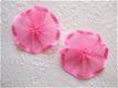 Schattig organza rozetje ~ 3 cm ~ Fuchsia roze - 1 - Thumbnail