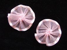 Schattig organza rozetje ~ 3 cm ~ Roze