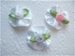 Mooi satijnen rozetje ~ 3 cm ~ Wit - 2 - Thumbnail