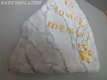 Gedenksteen IN LOVING MEMORY kat hond pootje wit/goud marmer tuin graf handwerk - 2 - Thumbnail